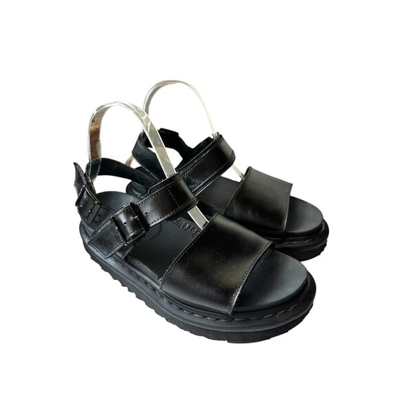 Dr. Martens Voss Black Leather Platform Sandals Women’s 7 EU 38 Adjustable Buckl - Picture 3 of 10